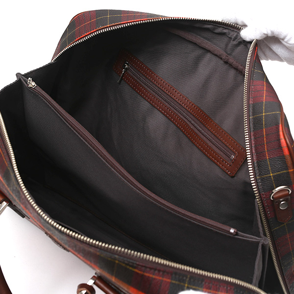  ブリーフケース メンズ ビジネスバッグ チェック柄 オレンジ 橙色 本革 レザー 日本製 カバン 通勤 鞄 フランコ スパダ(Franco Spada)