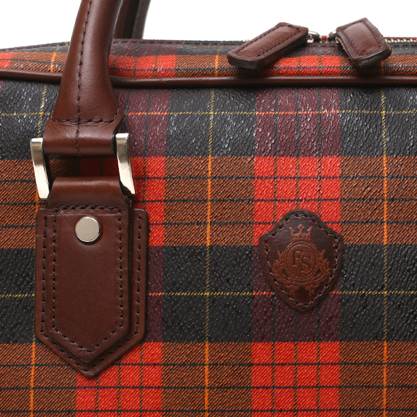  ブリーフケース メンズ ビジネスバッグ チェック柄 オレンジ 橙色 本革 レザー 日本製 カバン 通勤 鞄 フランコ スパダ(Franco Spada)