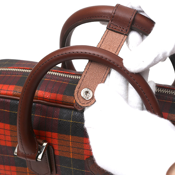  ブリーフケース メンズ ビジネスバッグ チェック柄 オレンジ 橙色 本革 レザー 日本製 カバン 通勤 鞄 フランコ スパダ(Franco Spada)