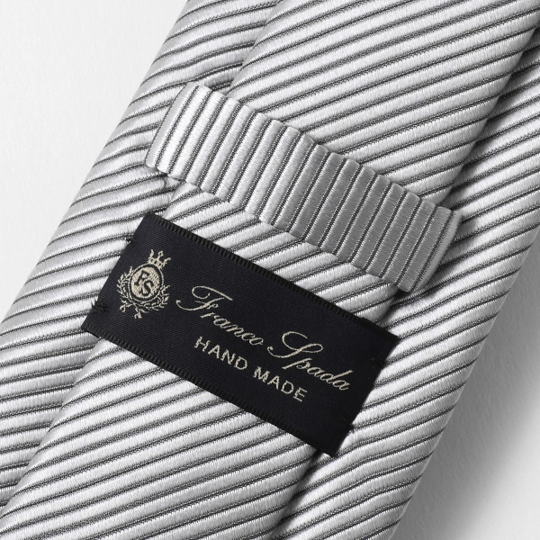  ネクタイ 無地 シルバー 銀色 日本製 シルク100% 結婚式 プレゼント フォーマル Franco Spada(フランコ スパダ)