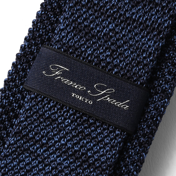  ニットタイ ニット ネクタイ 無地 ブルー ネイビー 青色 日本製 シルク100% 結婚式 プレゼント フォーマル Franco Spada(フランコ スパダ)