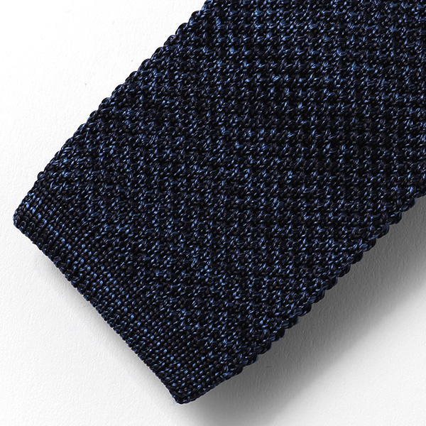  ニットタイ ニット ネクタイ 無地 ブルー ネイビー 青色 日本製 シルク100% 結婚式 プレゼント フォーマル Franco Spada(フランコ スパダ)