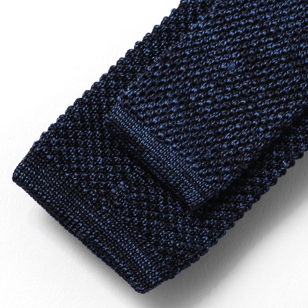  ニットタイ ニット ネクタイ 無地 ブルー ネイビー 青色 日本製 シルク100% 結婚式 プレゼント フォーマル Franco Spada(フランコ スパダ)