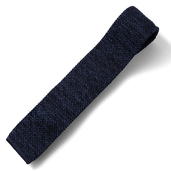  ニットタイ ニット ネクタイ 無地 ブルー ネイビー 青色 日本製 シルク100% 結婚式 プレゼント フォーマル Franco Spada(フランコ スパダ)