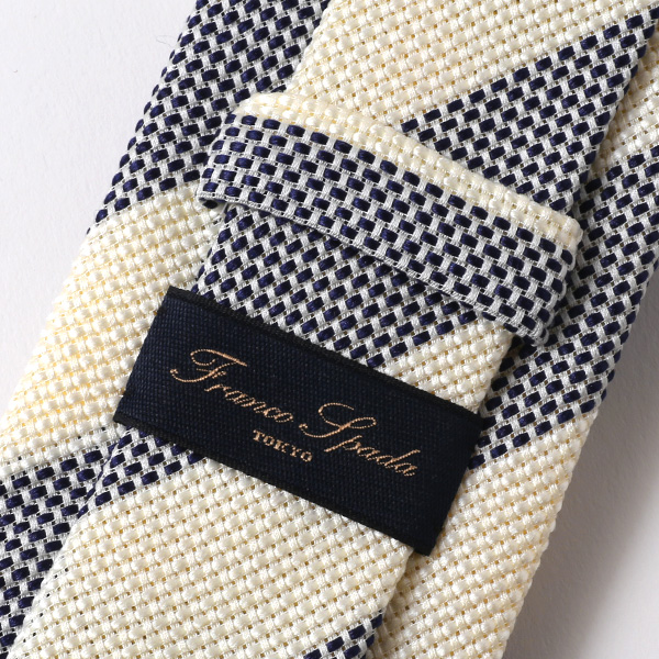  ネクタイ ストライプ ホワイト 白色 日本製 シルク100% 結婚式 プレゼント フォーマル Franco Spada(フランコ スパダ)