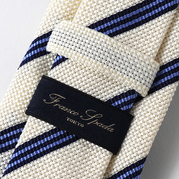  ネクタイ ストライプ ホワイト 白色 日本製 シルク100% 結婚式 プレゼント フォーマル Franco Spada(フランコ スパダ)