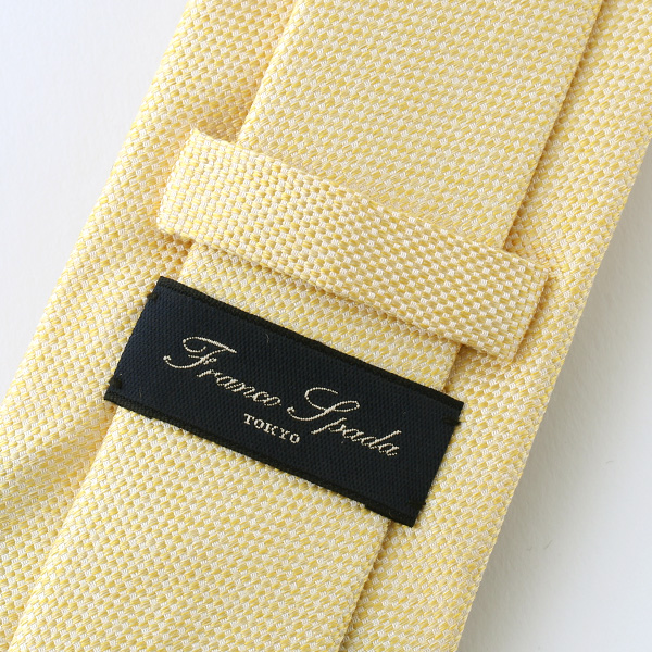  ネクタイ 無地 イエロー 黄色 日本製 シルク100% 結婚式 プレゼント フォーマル Franco Spada(フランコ スパダ)
