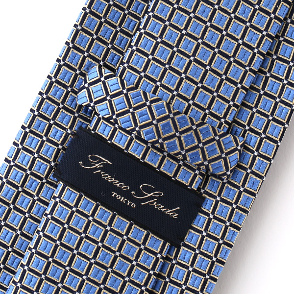  ネクタイ 無地 ブルー ネイビー 青色 日本製 シルク100% 結婚式 プレゼント フォーマル Franco Spada(フランコ スパダ)