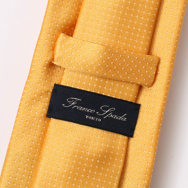  ネクタイ 無地 イエロー 黄色 日本製 シルク100% 結婚式 プレゼント フォーマル Franco Spada(フランコ スパダ)