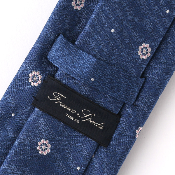  ネクタイ 無地 ブルー ネイビー 青色 日本製 シルク100% 結婚式 プレゼント フォーマル Franco Spada(フランコ スパダ)