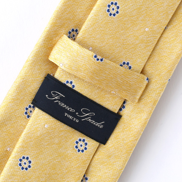  ネクタイ 無地 イエロー 黄色 日本製 シルク100% 結婚式 プレゼント フォーマル Franco Spada(フランコ スパダ)