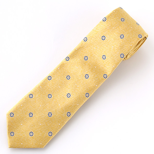  ネクタイ 無地 イエロー 黄色 日本製 シルク100% 結婚式 プレゼント フォーマル Franco Spada(フランコ スパダ)