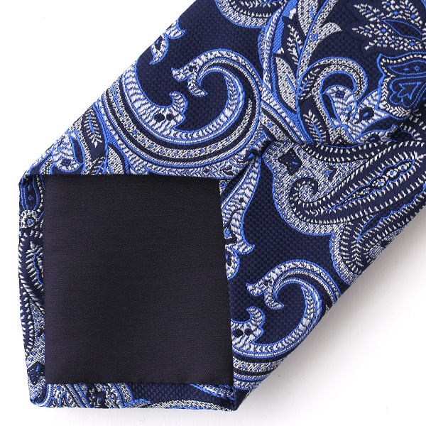  ネクタイ メンズ ペイズリー 総柄  ブルー ネイビー 青色 日本製 シルク100% 結婚式 プレゼント フォーマル Franco Spada(フランコ スパダ)