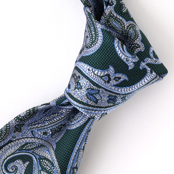  ネクタイ メンズ ペイズリー 総柄  グリーン 緑色 日本製 シルク100% 結婚式 プレゼント フォーマル Franco Spada(フランコ スパダ)