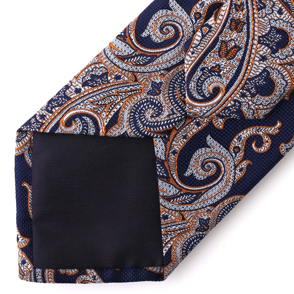  ネクタイ メンズ ペイズリー 総柄  オレンジ 橙色 日本製 シルク100% 結婚式 プレゼント フォーマル Franco Spada(フランコ スパダ)