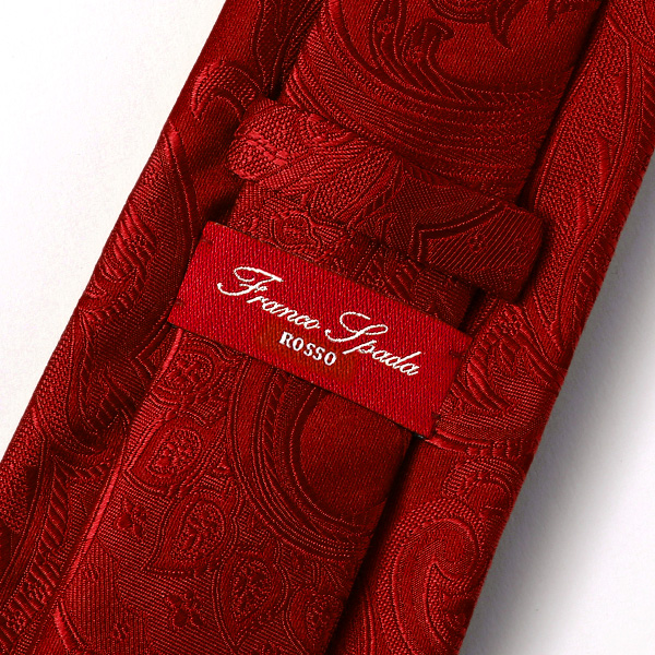  ネクタイ ブランド 高級 西陣織 メンズ 国産 高品質 無地 柄 おしゃれ ギフト ビジネス レッド ワイン 赤色 日本製 シルク100% 結婚式 プレゼント フォーマル Franco Spada(フランコ スパダ)