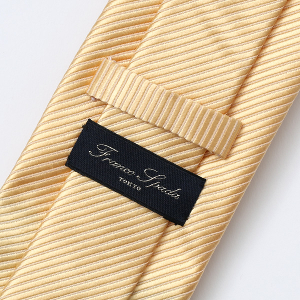  ネクタイ ブランド プレゼント おしゃれ シルク 100％ 結婚式 披露宴 無地 ストライプ レジメンタル シンプル イエロー 黄色 メンズ ビジネス 社会人 日本製 国産 高級 上品 京都 西陣織 フランコ スパダ(Franco Spada)