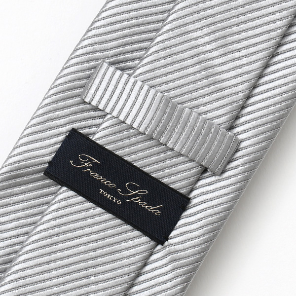 ネクタイ ブランド プレゼント おしゃれ シルク 100％ 結婚式 披露宴 無地 ストライプ レジメンタル シンプル シルバー 銀色 メンズ ビジネス 社会人 日本製 国産 高級 上品 京都 西陣織 フランコ スパダ(Franco Spada)
