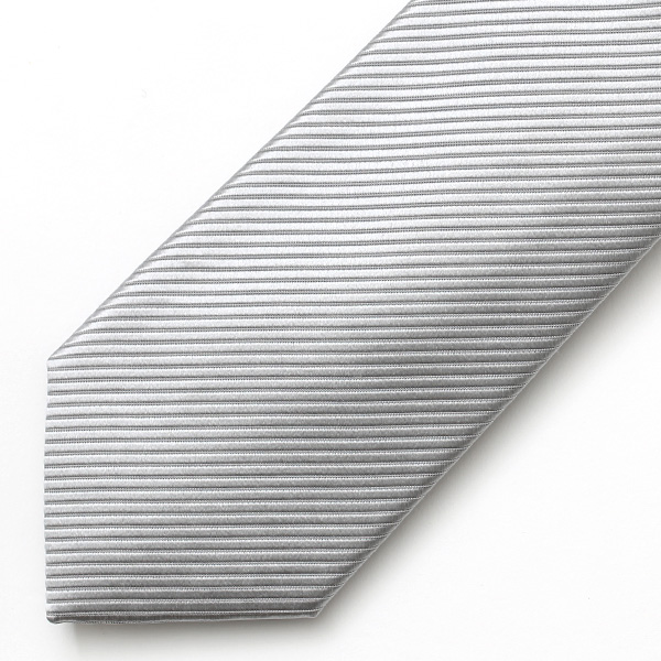  ネクタイ ブランド プレゼント おしゃれ シルク 100％ 結婚式 披露宴 無地 ストライプ レジメンタル シンプル シルバー 銀色 メンズ ビジネス 社会人 日本製 国産 高級 上品 京都 西陣織 フランコ スパダ(Franco Spada)