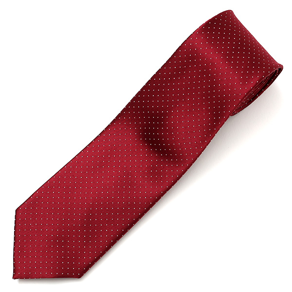  ネクタイ ドット シンプル 無地 柄 ビジネス シルク100％ 結婚式 披露宴 仕事 男性 メンズ プレゼント レッド ワイン 赤色 日本製 国産 30代 40代 50代 紳士 京都 上品 高級 絹 西陣織 フランコ スパダ(Franco Spada)