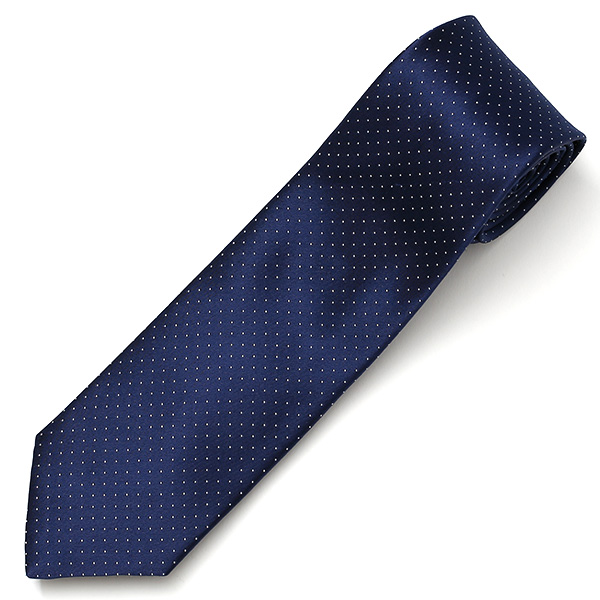  ネクタイ ドット シンプル 無地 柄 ビジネス シルク100％ 結婚式 披露宴 仕事 男性 メンズ プレゼント ブルー ネイビー 青色 日本製 国産 30代 40代 50代 紳士 京都 上品 高級 絹 西陣織 フランコ スパダ(Franco Spada)