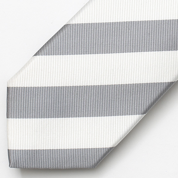 ネクタイ ストライプ シルク おしゃれ 日本製 ブランド レジメンタル シンプル メンズ ストライプ グレー グレイ 灰色 披露宴 結婚式 男性用 誕生日 クリスマス プレゼント 国産 高級 西陣織 フランコ スパダ(Franco Spada)