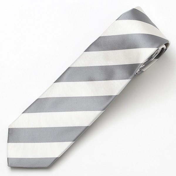 ネクタイ ストライプ シルク おしゃれ 日本製 ブランド レジメンタル シンプル メンズ ストライプ グレー グレイ 灰色 披露宴 結婚式 男性用 誕生日 クリスマス プレゼント 国産 高級 西陣織 フランコ スパダ(Franco Spada)
