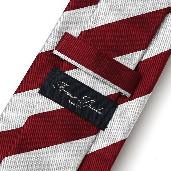  ネクタイ ストライプ シルク おしゃれ 日本製 ブランド レジメンタル シンプル メンズ ストライプ レッド ワイン 赤色 披露宴 結婚式 男性用 誕生日 クリスマス プレゼント 国産 高級 西陣織 フランコ スパダ(Franco Spada)
