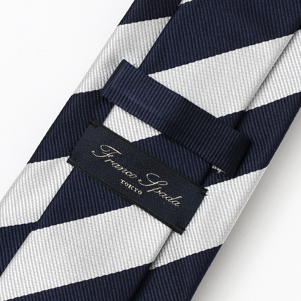 ネクタイ ストライプ シルク おしゃれ 日本製 ブランド レジメンタル シンプル メンズ ストライプ ブルー ネイビー 青色 披露宴 結婚式 男性用 誕生日 クリスマス プレゼント 国産 高級 西陣織 フランコ スパダ(Franco Spada)