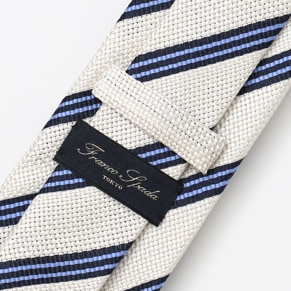  ネクタイ おしゃれ ストライプ プレゼント ブランド メンズ 無地 シンプル レジメンタル 柄 シルク 100％ ホワイト 白色 20代 30代 40代 50代 ビジネス 西陣織 国産 高級 ブランド フランコ スパダ(Franco Spada)