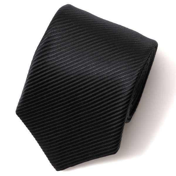フランコ スパダ(Franco Spada) ネクタイ 無地 ストライプ織 ブラック