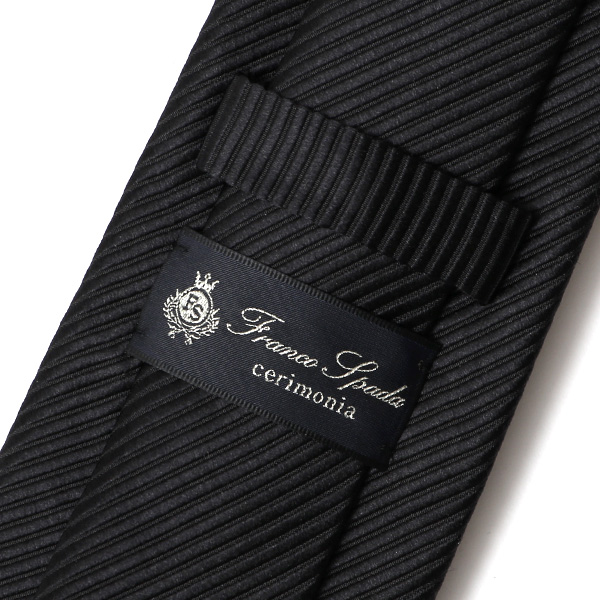  ネクタイ 結婚式 披露宴 フォーマル 無地 シルク100％ 冠婚葬祭 ビジネス ネクタイ おしゃれ ブランド ブラック 黒 黒色 日本製 国産 30代 40代 50代 紳士 京都 上品 高級 絹 西陣織 フランコ スパダ(Franco Spada)