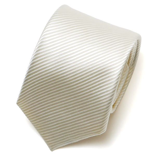 フランコ スパダ(Franco Spada) ネクタイ 無地 ストライプ織 ホワイト