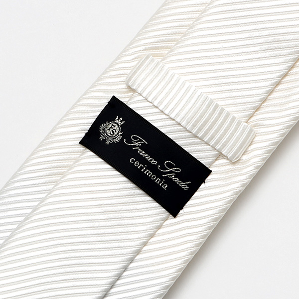  ネクタイ 結婚式 披露宴 フォーマル 無地 シルク100％ 冠婚葬祭 ビジネス ネクタイ おしゃれ ブランド ホワイト 白色 日本製 国産 30代 40代 50代 紳士 京都 上品 高級 絹 西陣織 フランコ スパダ(Franco Spada)