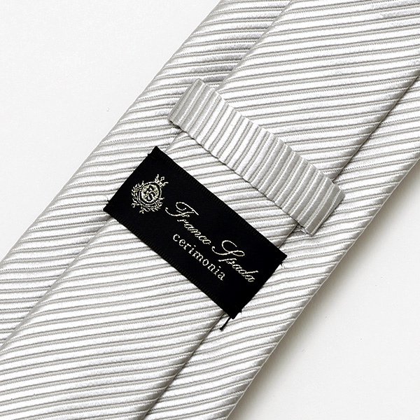  ネクタイ 結婚式 披露宴 フォーマル 無地 シルク100％ 冠婚葬祭 ビジネス ネクタイ おしゃれ ブランド シルバー 銀色 日本製 国産 30代 40代 50代 紳士 京都 上品 高級 絹 西陣織 フランコ スパダ(Franco Spada)