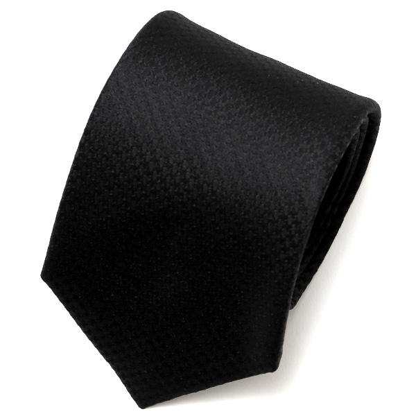 フランコ スパダ(Franco Spada) ネクタイ 無地 千鳥織 ブラック