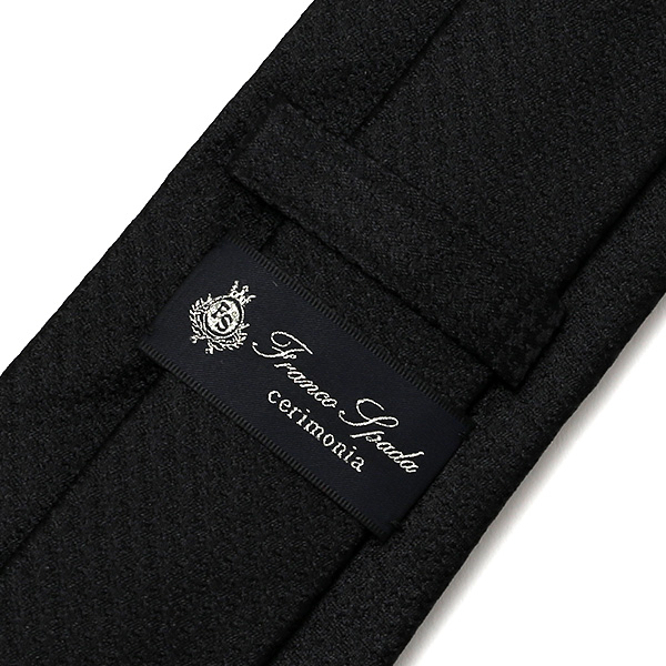  ネクタイ 結婚式 披露宴 フォーマル 無地 シルク100％ 冠婚葬祭 ビジネス メンズ ネクタイ かっこいい ブラック 黒 黒色 日本製 国産 30代 40代 50代 紳士 京都 上品 高級 絹 西陣織 フランコ スパダ(Franco Spada)