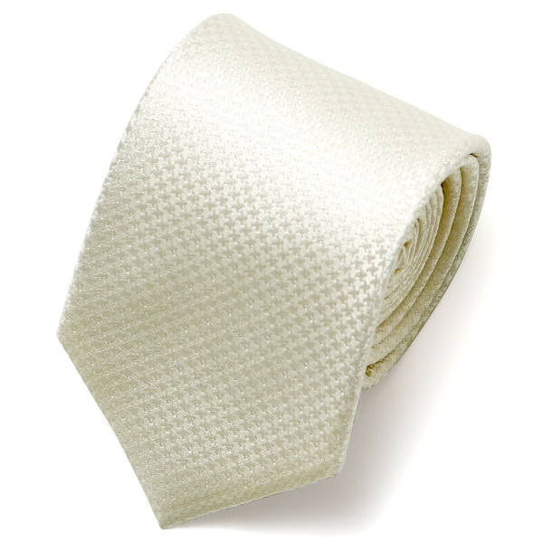 フランコ スパダ(Franco Spada) ネクタイ 無地 千鳥織 ホワイト