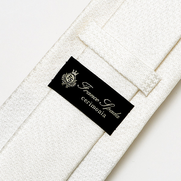  ネクタイ 結婚式 披露宴 フォーマル 無地 シルク100％ 冠婚葬祭 ビジネス メンズ ネクタイ かっこいい ホワイト 白色 日本製 国産 30代 40代 50代 紳士 京都 上品 高級 絹 西陣織 フランコ スパダ(Franco Spada)