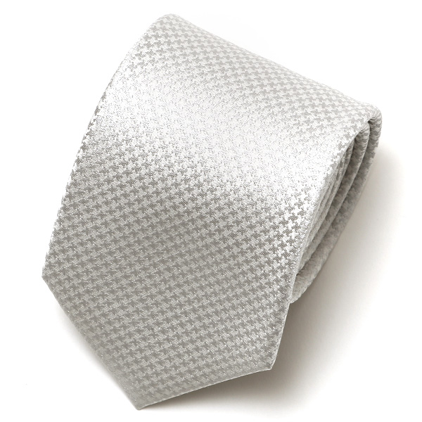 フランコ スパダ(Franco Spada) ネクタイ 無地 千鳥織 シルバー
