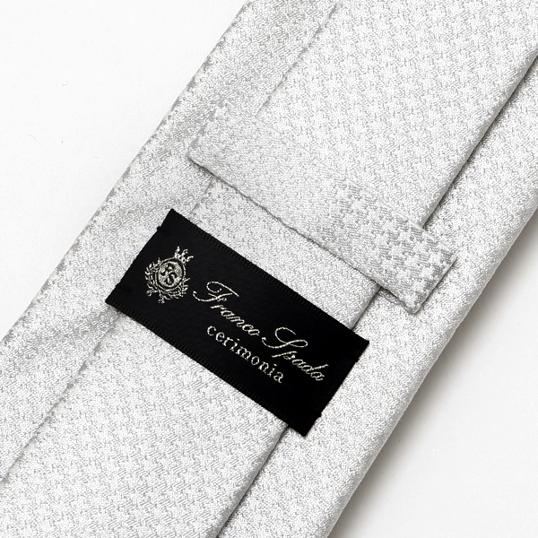  ネクタイ 結婚式 披露宴 フォーマル 無地 シルク100％ 冠婚葬祭 ビジネス メンズ ネクタイ かっこいい シルバー 銀色 日本製 国産 30代 40代 50代 紳士 京都 上品 高級 絹 西陣織 フランコ スパダ(Franco Spada)