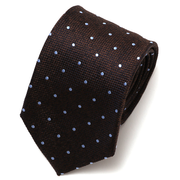フランコ スパダ(Franco Spada) ネクタイ ドット柄 ブラウン