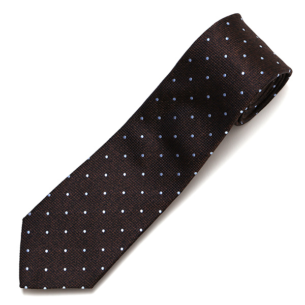  ネクタイ ドット 柄 日本製 ブランド ビジネス フォーマル ネクタイ シンプル おしゃれ シルクタイ ブラウン 茶 茶色 男性 彼氏 旦那 夫 プレゼント 誕生日 父の日 社会人 高級 絹 フランコ スパダ(Franco Spada)