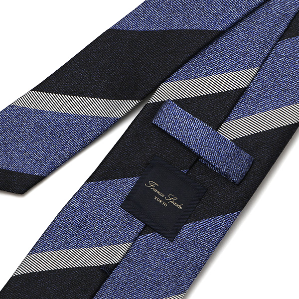  ネクタイ ストライプ ビジネス ブランド メンズ レジメンタル タイ 柄 シルク 100％ 日本製 高級 上品 ブルー ネイビー 青色 フォーマル レギュラー幅 8cm シンプル おしゃれ かっこいい フランコ スパダ(Franco Spada)