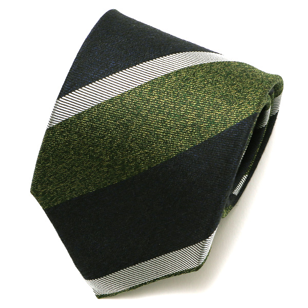 フランコ スパダ(Franco Spada) ネクタイ レジメンタル ストライプ グリーン
