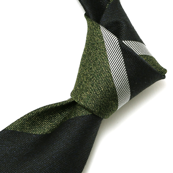  ネクタイ ストライプ ビジネス ブランド メンズ レジメンタル タイ 柄 シルク 100％ 日本製 高級 上品 グリーン 緑色 フォーマル レギュラー幅 8cm シンプル おしゃれ かっこいい フランコ スパダ(Franco Spada)