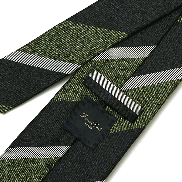  ネクタイ ストライプ ビジネス ブランド メンズ レジメンタル タイ 柄 シルク 100％ 日本製 高級 上品 グリーン 緑色 フォーマル レギュラー幅 8cm シンプル おしゃれ かっこいい フランコ スパダ(Franco Spada)