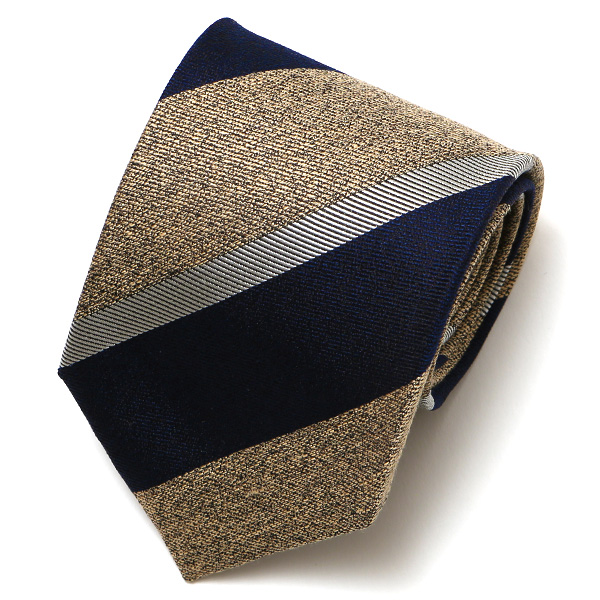 フランコ スパダ(Franco Spada) ネクタイ レジメンタル ストライプ シャンパンゴールド