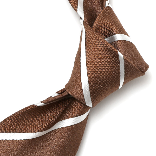  ネクタイ ストライプ レジメンタル シンプル シルク 100％ 結婚式 披露宴 パーティー 高級 上品 ブラウン 茶 茶色 ブランド 男性 誕生日 プレゼント 父の日 クリスマス おしゃれ ネクタイ フランコ スパダ(Franco Spada)