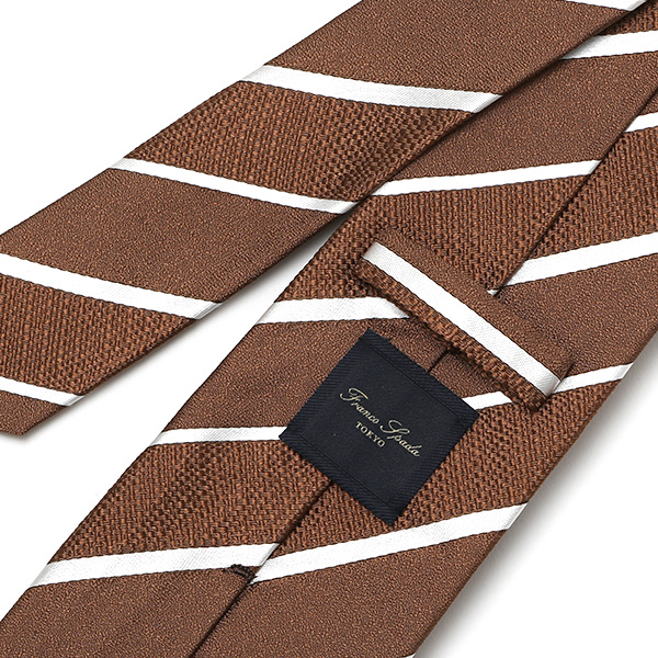  ネクタイ ストライプ レジメンタル シンプル シルク 100％ 結婚式 披露宴 パーティー 高級 上品 ブラウン 茶 茶色 ブランド 男性 誕生日 プレゼント 父の日 クリスマス おしゃれ ネクタイ フランコ スパダ(Franco Spada)